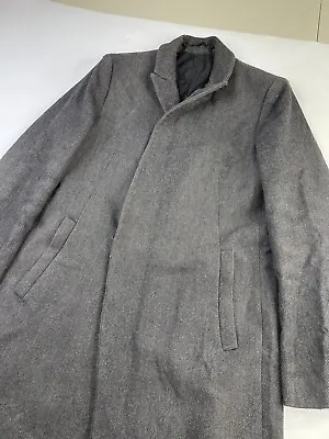 $149.99 • Buy All Saints Laurel Coat Mens Medium 38 Wool Blend Charcoal Gray Italian Long