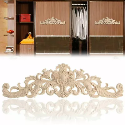Wooden Carved Applique Furniture Unpainted Mouldings-Decal Onlay DIY Decor • $9.49