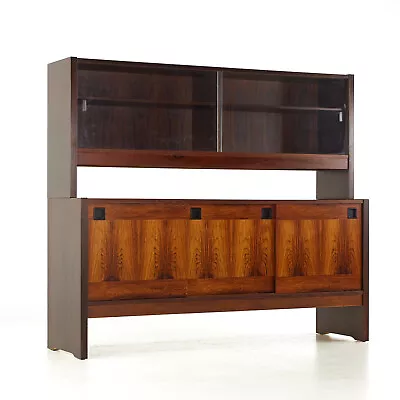 Dyrlund Style Mid Century Rosewood Buffet And Hutch • $3995