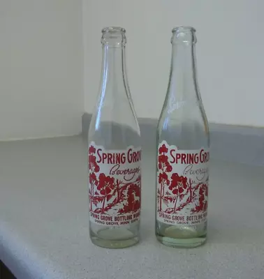 Spring Grove Beverages 10 Oz Vintage Soda Bottle Lot Of 2 Spring Grove Minnesota • $12