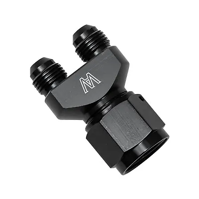 Y-Block Adapter Fitting -10AN Female To Parallel Exit Dual -6AN Male Aluminum • $32.99