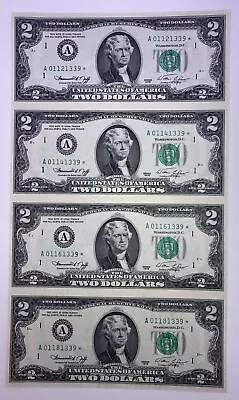 1976 *star* Notes ($2) Two Dollar Distrist (a) Boston Uncut Sheet Of Four Notes • $129