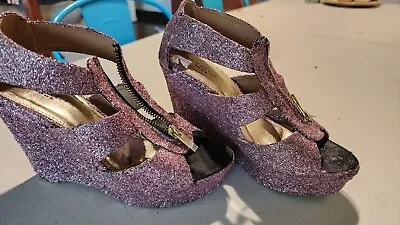 Glitter Wedge High Heel Shoe • $30