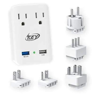 2000W Dual AC Outlets International Travel Voltage Kit Surge Protector Adapters  • $16.89