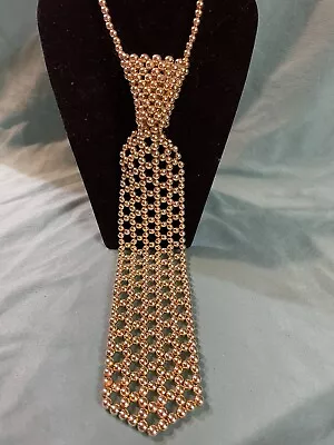 Vintage Goldtone Bead Necktie • $12