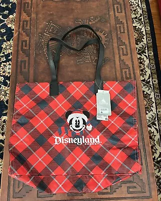 Disney Parks WDW Mickey Mouse Plaid Holiday Christmas Tote Bag Vinyl 2021 - NEW • $25.99