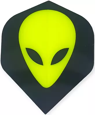 UFO Darts Flights - Standard Size Alien Darts Flights Black & Yellow  1-10 Sets • £1.99