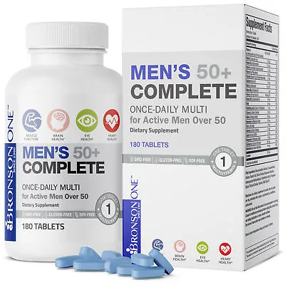 Bronson ONE Daily Men's 50+ Complete MultiVitamin MultiMineral 180 Tablets • $14.99