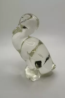  Vintage Clear Glass Duck Figurine Paper Weight  • $12