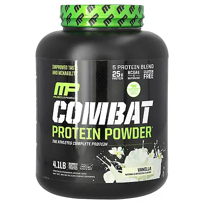 MusclePharm Combat Protein Powder Vanilla 4 Lbs 1814 G Banned Substances Tested • $69.99