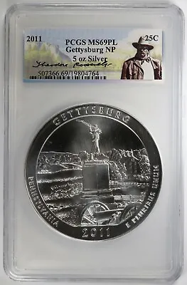 2011 America The Beautiful Gettysburg 5oz Silver PCGS MS69 PL Proof Like ATB • $259.95