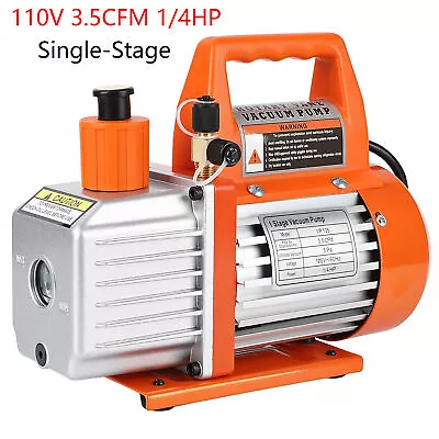 3.5CFM 1/4HP Rotary Vane Vacuum Pump HVAC AC Air Tool Single-Stage W/ Oil Bottle • $72.99