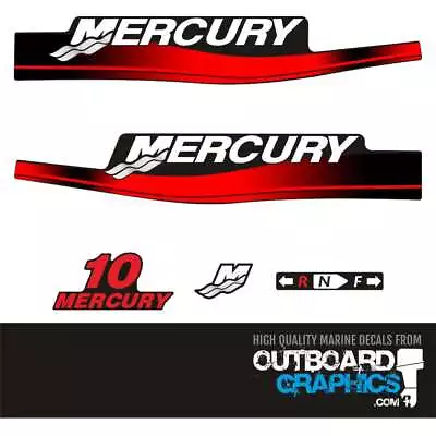Mercury 10hp 2 Stroke Outboard Decals/sticker Kit (2003) Inc Resin Domed M Decal • $40.95