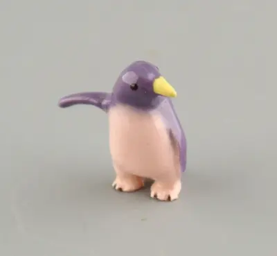 Vintage Hagen Renaker 1970's Miniature Pink Purple Penguin Baby Figurine 1in • $24