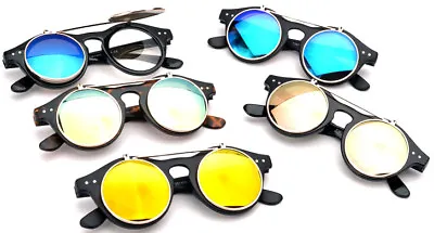 Flip Up Sunglasses Clear Lens Flash Lens John Lennon Classic Vintage Retro • $9.99