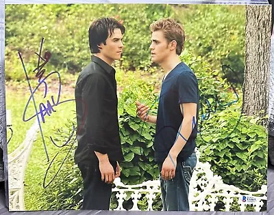Ian Somerhalder Signed Photo Vampire Diaries 11x14 Paul Wesley Autograph Bas Coa • $349.99