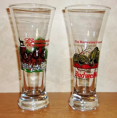 2 Vintage Budweiser Beer Glass -1998 Talking Lizards & 2000 Clydesdales • $6.79