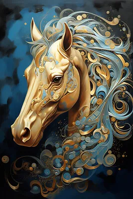 ENCHANTED HORSE FINE ART PRINT Surreal Wall Decor Fantasy Mustang Poster Photo • $7.95