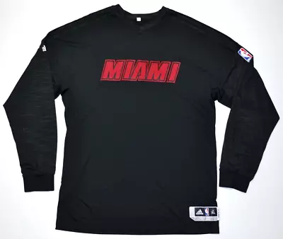 2015 Miami Heat Adidas Authentic Warm Up Shooting Shirt Sz.xl2! Rev30 Lebron! • $29