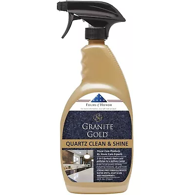 Clean And Shine Spray For Quartz Worktop Surface Granite Gold Quartz Brite 710ml • £14.19