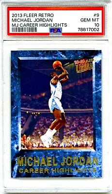 2013 Michael Jordan Fleer Ultra Career Highlights PSA 10 POP 3 Gem Retro MJ #9 • $15.50