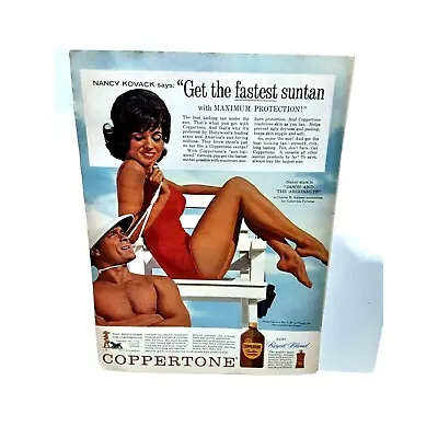 1963 Coppertone Nancy Kovack Jason And The Argonauts Vintage Print Ad Original • £11.56