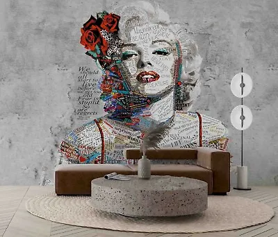 3D Graffiti Marilyn Monroe Wallpaper Wall Mural Removable Self-adhesive 1684 • $32.38