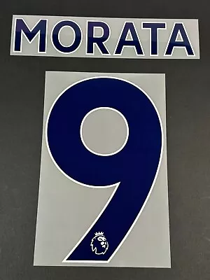 2017 2019 Official Sporting Id Chelsea Morata 9 Navy Player Size Name Set • £12