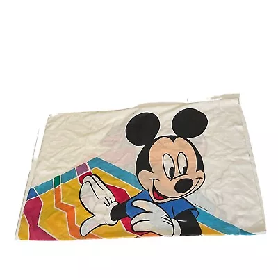 Vintage Disney Mickey Mouse And Minnie Mouse Pillowcase 2 Sided Standard Pacific • $3.74