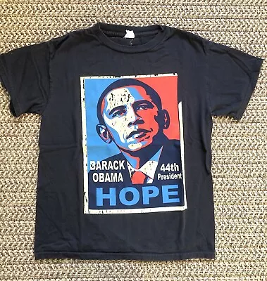 Barack Obama Shepard Fairey Hope T Shirt Black SMALL 44th President WORN GRAPHIC • $7.22