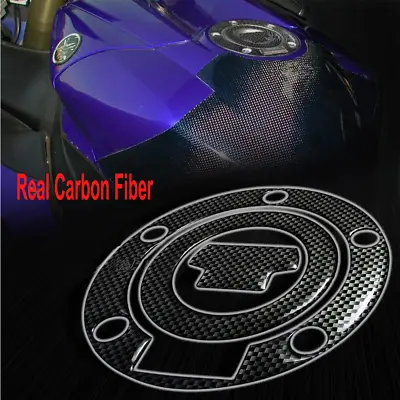 Gas Tank Fuel Cap Cover Protector Pad For Yamaha YZF R1/R6/FZ Real Carbon Fiber • $10.40