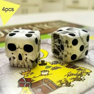 D&D Skull Dice For Role Playing Board Game New 4Pcs Skull Dice 6-Sided Bones • $11.99