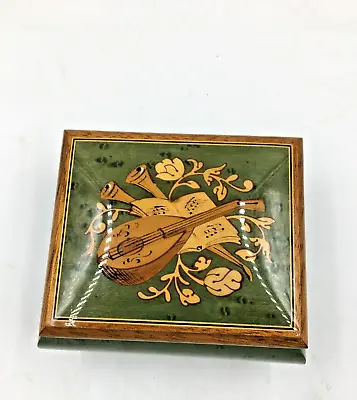 Vintage Wood Trinket Music/Jewelry Box Italy ~ Swiss Movement ~ Arrivederci Roma • $29.99