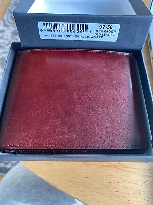 Bosca Old Leather Bifold Wallet With Card / I.D. Flap Dark Brown . • $125