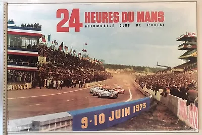 Original 24 Hours Of Le Mans (Heures Du Mans) Motor Racing Poster 1973 Mint • £80