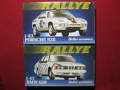 Porsche 928 + BMW 630 1:43 Heller Model Kits '84 Daytona '83 Monza Vintage Car • $26.09