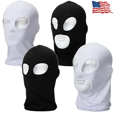 Breathable 2/3 Holes Balaclava Face Mask Open Mouth & Eyes Tactical Hood Cover • $8.48