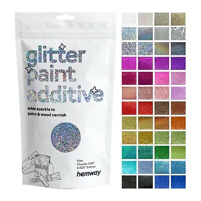 Hemway Glitter Wall Paint Chunky 0.6mm Additive For Emulsion Bedroom Kitchen • £11.95