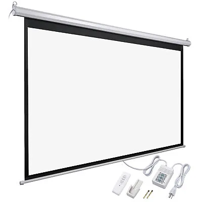 $109.90 • Buy 92  16:9 Electric Motorized Projector Screen W/ Remote Control Movie Projection