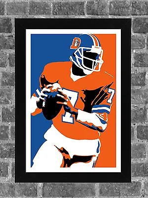 $14.99 • Buy Denver Broncos John A. Elway Portrait Sports Print Art 11x17