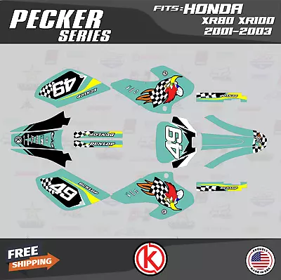 Graphics Kit For HONDA XR80 XR100 (2001-2003) Pecker Series - Teal • $59.99