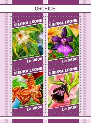 Orchids MNH Stamps 2018 Sierra Leone M/S • $15.95