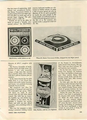 1968 PAPER AD 2 PG Article Wham O Tournament Model Master Frisbee Mini • $31.99