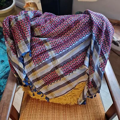 £16.99 • Buy Original Hirbawi Made In Palestine Kufiya Keffiyeh Scarf Shemagh Red/Black/Multi