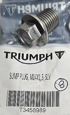 NEW Triumph Motorcycle M14x1.5 Oil Sump Drain Plug Hex Head Bolt OEM T3458989 • $13.89