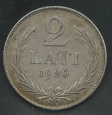 Latvia    1926     2 Lati    Km#8    Extra Fine   Silver • $25