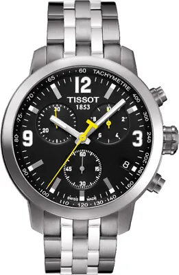 Tissot PRC 200 Chronograph Black Dial Stain Steel Men's Watch T055.417.11.057.00 • $298.99