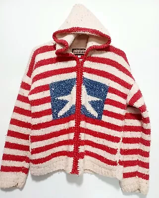 Handmade Patriotic Wool Sweater With Hood By World Class Inc • $40