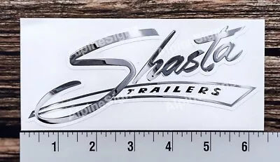 Vintage Shasta WHITE Camper Trailer RV Sticker Decal  • $8.85