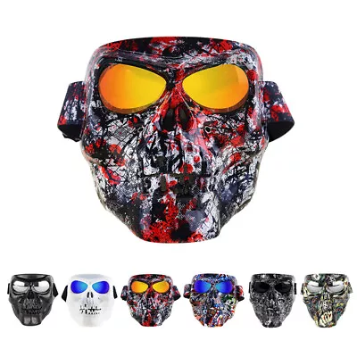 Motorcycle Goggles Skull Face Mask Protective Motocross Racing Glasses Eyewear • $18.99